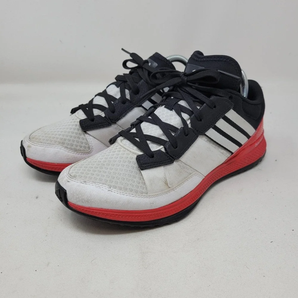 Adidas Bounce Shoes Mens Size 8.5 White Black Red Running Athletic Sneakers